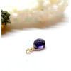 Pendentifs, Goutte en verre facetté VIOLET 11mm,  Acier Inoxydable 304 finition Doré