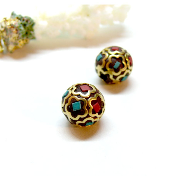 Perle intercalaire Boho Chic 12mm, Pâte Polymère