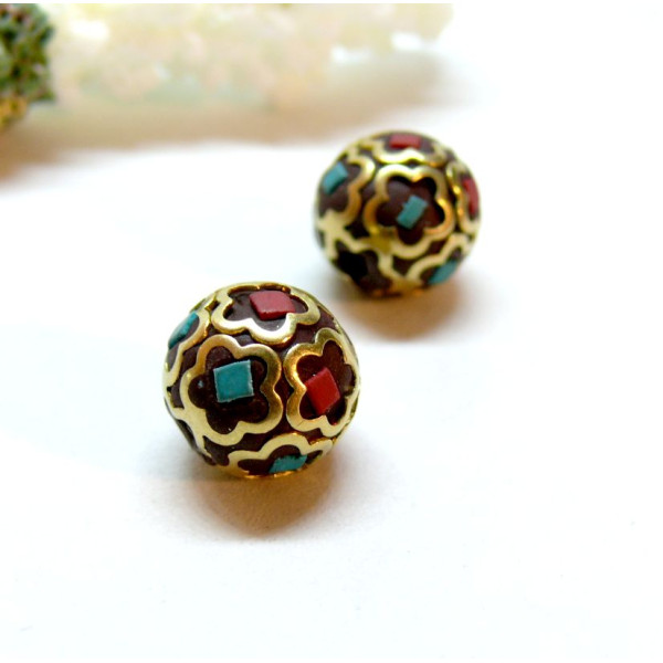 Perle intercalaire Boho Chic 12mm, Pâte Polymère