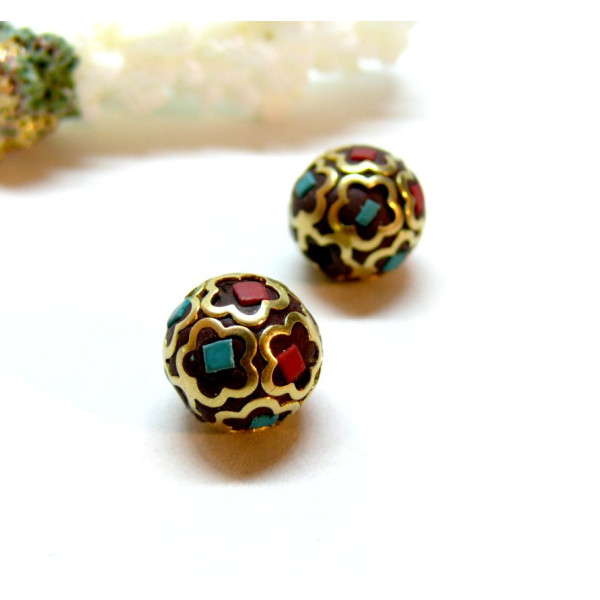 Perle intercalaire Boho Chic 12mm, Pâte Polymère