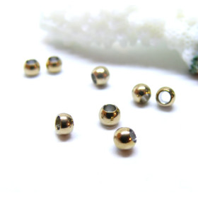 BU11211009162728 – Lot de 10 Perles Intercalaires Rondes 5mm Trou 1.8mm – Acier Inoxydable Doré