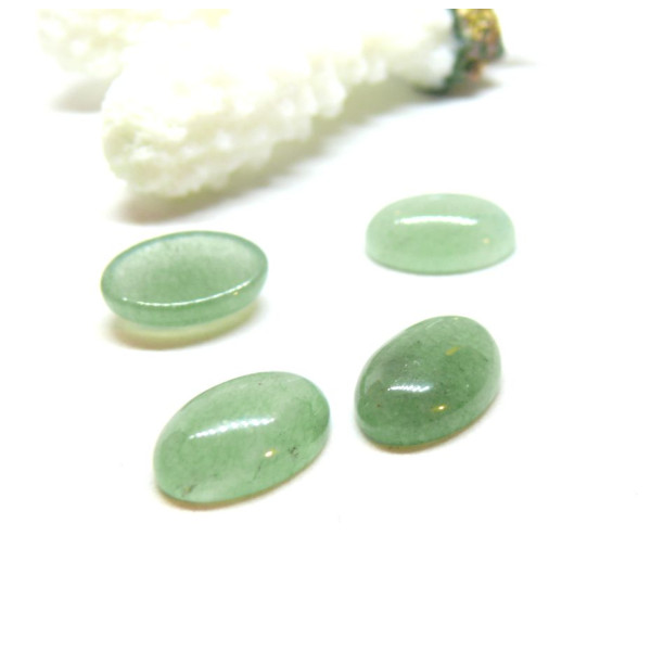 H11R4151410 – Lot de 4 ou 8 Cabochons 14x10mm – Aventurine Coloris NO 43