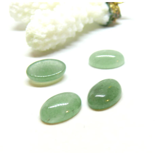 H11R4151410 – Lot de 4 ou 8 Cabochons 14x10mm – Aventurine Coloris NO 43