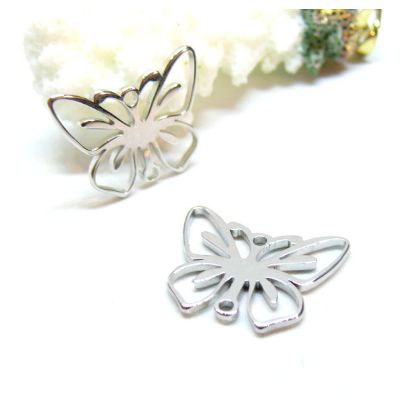 Connecteurs Papillon  20mm, Acier Inoxydable 304 finition Argenté
