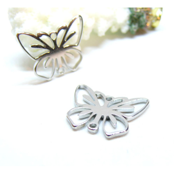 Connecteurs Papillon  20mm, Acier Inoxydable 304 finition Argenté
