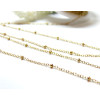 Chaine maille fine avec bille 2 par 1mm, Acier Inoxydable 304, finition Doré, Placage IONIQUE