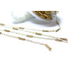 Chaînes maille fine avec tube 7.5x2mm – Acier Inoxydable 304 Doré Placage Ionique