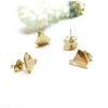 Boucles d' oreille, Puce forme Diamant 10.5 mm avec attache , Acier Inoxydable 304  Doré, IONIQUE
