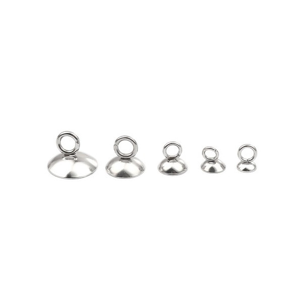 Embouts à coller cloche 8mm, Acier Inoxydable 304 finition Argenté