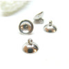 Embouts à coller cloche 8mm, Acier Inoxydable 304 finition Argenté