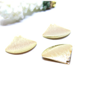 Pendentifs  texturés forme Géométrique  20.5mm, Laiton finition Doré à l'or fin 24K