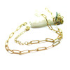 Collier de 41.5cm avec maille rectangle 10 par 4mm,  Acier Inoxydable 304 finition Doré, PVD