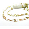 Collier de 41.5cm avec maille rectangle 10 par 4mm,  Acier Inoxydable 304 finition Doré, PVD