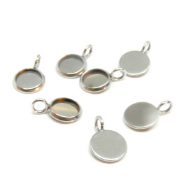 Supports de PENDENTIF ACIER INOXYDABLE 6mm