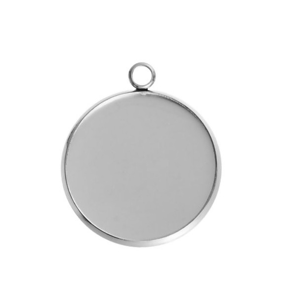 Ref 180710115233-8 – Lot de 10 ou 20 Supports de Pendentifs 8mm – Acier Inoxydable 304 Argent Platine