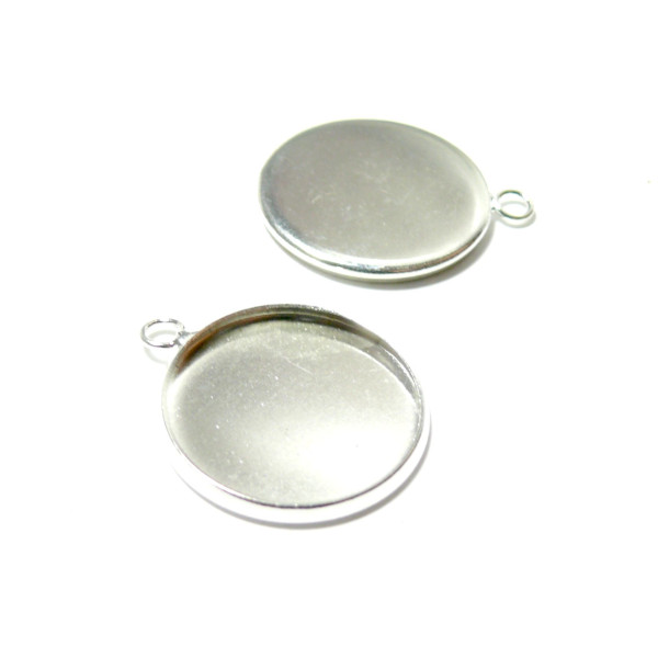 BN1123304 – Lot de 10 Supports de Pendentif Attache Ronde 12mm – Laiton Argent Vif