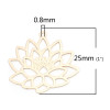 Estampes, pendentif filigrane Fleur de Lotus Yoga 25mm, couleur Doré