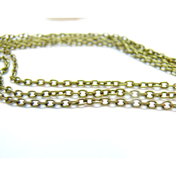 chaine maille fine 2 par 3mm, métal finition Bronze