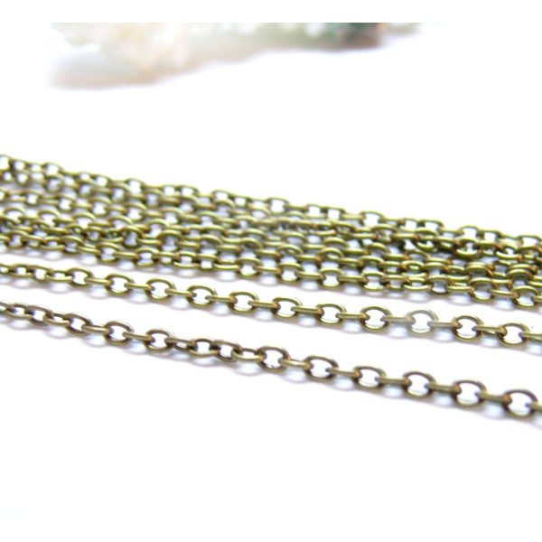 chaine maille fine 2 par 3mm, métal finition Bronze