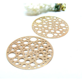 Estampes Bulles dans Cercle 40mm métal finition Doré