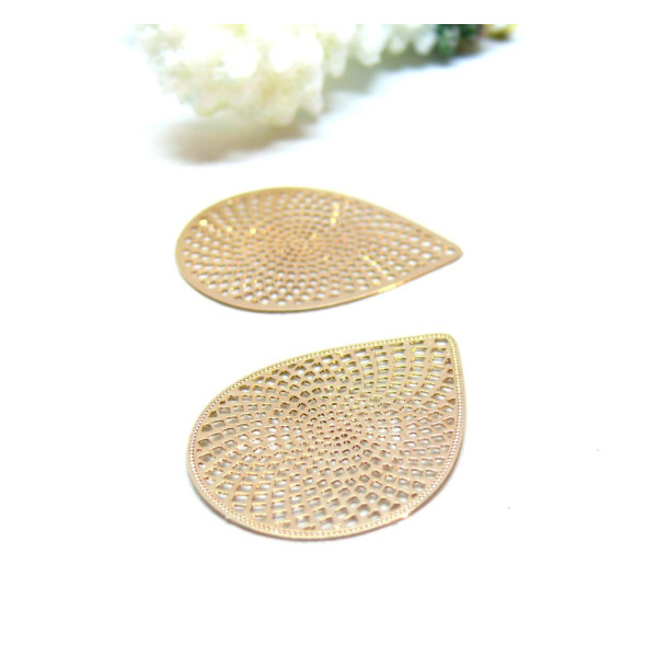 Estampes Pendentifs Goutte 29mm, métal finition Doré