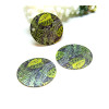 Pendentifs, breloques stardust Ronde 20mm, Feuille Doré