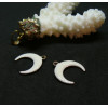 Pendentifs styel émaillé - Croissant - Lune - Corne - Boho Chic - 16 mm metal couleur Doré