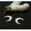Pendentifs styel émaillé - Croissant - Lune - Corne - Boho Chic - 16 mm metal couleur Doré