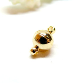 Fermoir Magnétique aimanté Rond 15 par 8 mm Cuivre OR 18KT