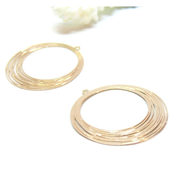 Pendentifs filigrane, Cercle 30 mm coloris Doré