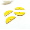 Sequins Médaillons Demi Cercle 18x8mm Résine Style Émaillé Jaune Canari
