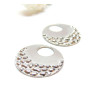 Pendentifs Rond martelé  23mm, Acier Inoxydable 304 finition Argenté