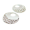 Pendentifs Rond martelé  23mm, Acier Inoxydable 304 finition Argenté