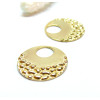 Pendentifs Rond martelé  23mm, Acier Inoxydable 304 finition Doré, PVD