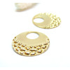 Pendentifs Rond martelé  23mm, Acier Inoxydable 304 finition Doré, PVD