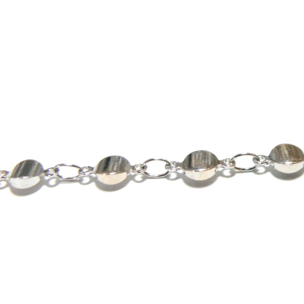 Maille chaine 5mm, laiton finition argent platine