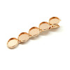 Support de Pinces - Barrette Crocodile - pour 5 cabochons en 12 mm - cuivre coloris Or Clair