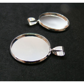 BN1124024 – Lot de 2 ou 10 Supports de pendentif 25mm Attache Triangle – Laiton Argent Vif