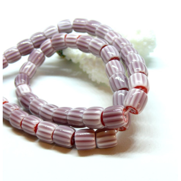 Perles Rondelles Verre 8mm, Verre Millefiori fait Main