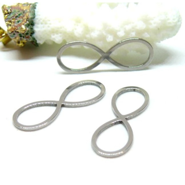 Pendentifs INFINI 26 mm Argenté en Acier Inoxydable 304 pour bijoux raffinés