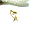Pendentif Fleur sur tige 20 mm, symbole mois de Janvier, Acier Inoxydable 304 finition Doré