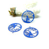 Estampes Pendentifs Fée dans cercle 20mm, métal finition Bleu