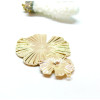 Pendentif Double fleur de LOTUS, laiton finition Doré  à l'or fin 18K