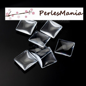 Cabochons Carre 10mm, en Verre Dômes Transparents