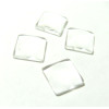 Cabochons Carre 10mm, en Verre Dômes Transparents