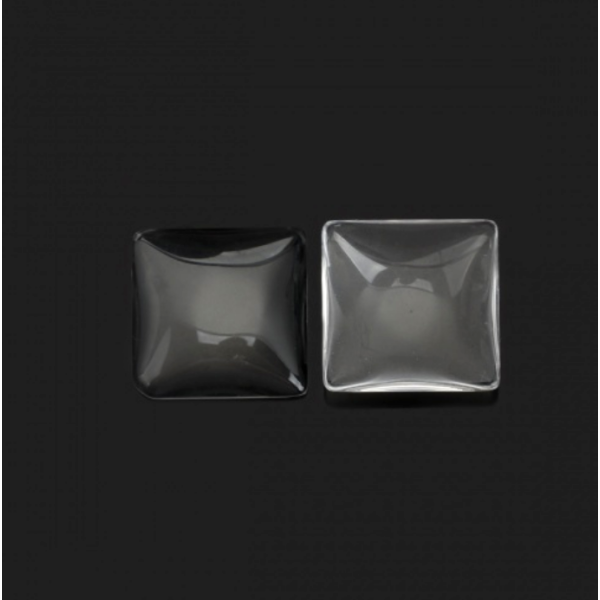 Cabochons Carre 16mm, en Verre Dômes Transparents