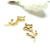 Pendentif Fleur sur tige 20 mm, symbole mois de Septembre, Acier Inoxydable 304 finition Doré