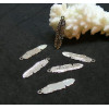 Estampes, pendentif filigrane Plumes 20mm, métal finition Argenté