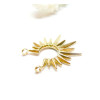Pendentif, Connecteur Géométrique, Soleil 33mm, Acier Inoxydable 304, finition Doré à l'or fin 18K, PVD