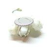 Support de Bague Ovale ARTY 10 par 14mm, anneau double, Acier Inoxydable 304 finition Argenté